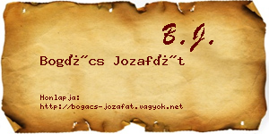 Bogács Jozafát névjegykártya